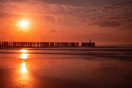 Zeeland, Sonnenuntergang bei Westkapelle