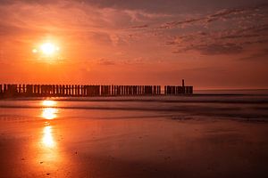 Zeeland, Sonnenuntergang bei Westkapelle