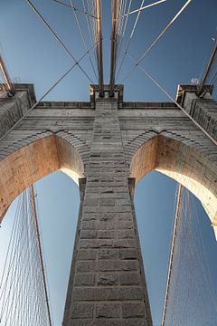 Detail van de Brooklyn Bridge bij zonsondergang van berbaden photography