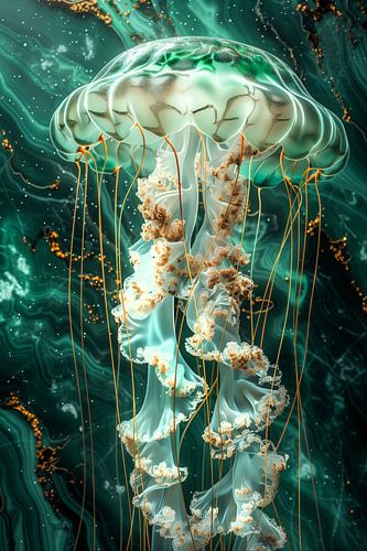Emerald and gold jellyfish