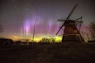 Northern lights with windmill van Marc Hollenberg thumbnail