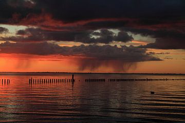 Ameland/Zonsopkomst op het wad sur Rinnie Wijnstra