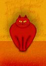 katze in rot von Armin Mumper Miniaturansicht
