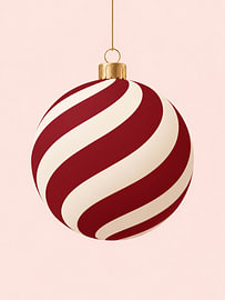 Weinrote Weihnachtskugel mit Wirbelmuster von Mosaic Dialogue