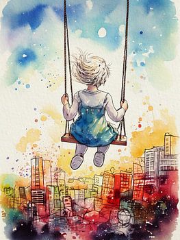 Mädchen auf Schaukel