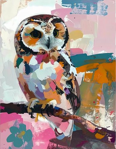 Out on a branch - Modern expressive - brushstrokes and abstract colourful planes