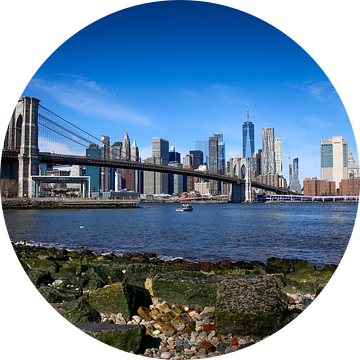 Manhattan en de Brooklyn Bridge van Jeffrey Schaefer