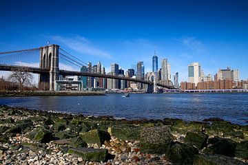 Manhattan en de Brooklyn Bridge van Jeffrey Schaefer