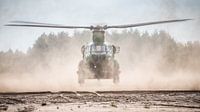 De imposante Chinook van voren