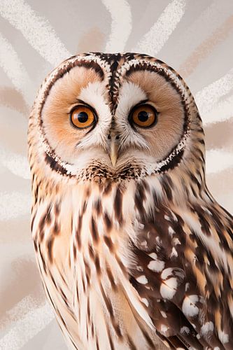 Hibou aux yeux ambrés intenses