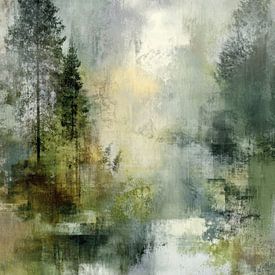 Abstract Forest Landscape - Misty Green Fine Art by BowiScapes - Fine Art Landscapes