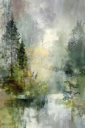 Abstract Boslandschap - Mistig Groen Fine Art