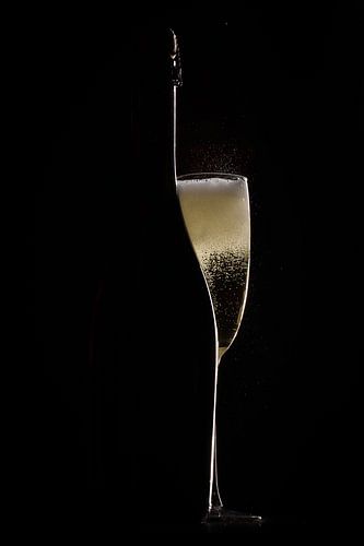 Champagne bubbles silhouette