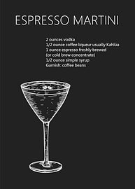 espresso martini sketch by Ratna Mutia Dewi
