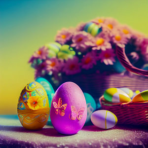 Bunte Ostereier Dekoration Illustration