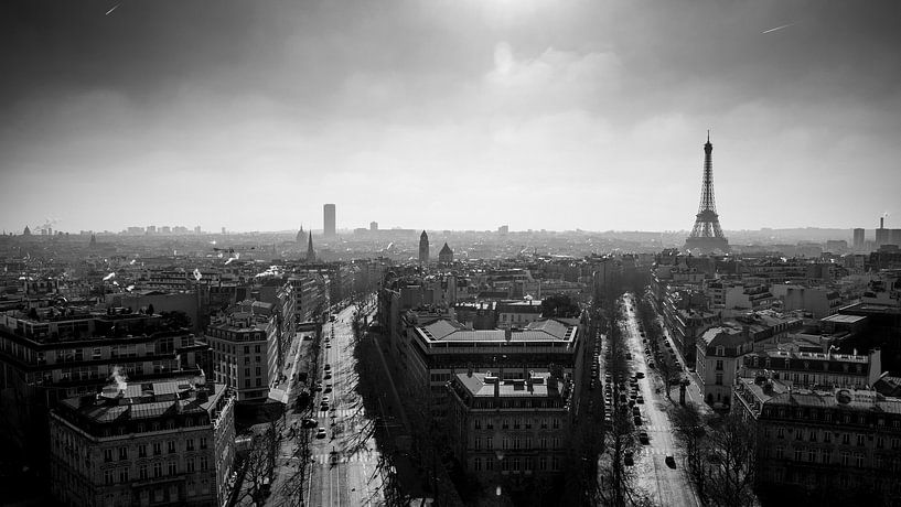 Paris-Panorama vom Arc de Triomphe von Pieter Wolthoorn