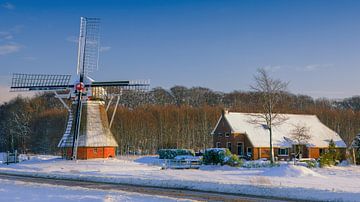 Winter and snow at the Fraeylema mill by Henk Meijer Photography