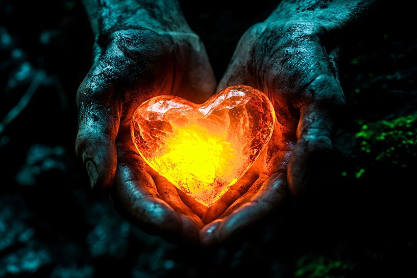 Glowing heart-shaped stone by Art & Soul Creations
