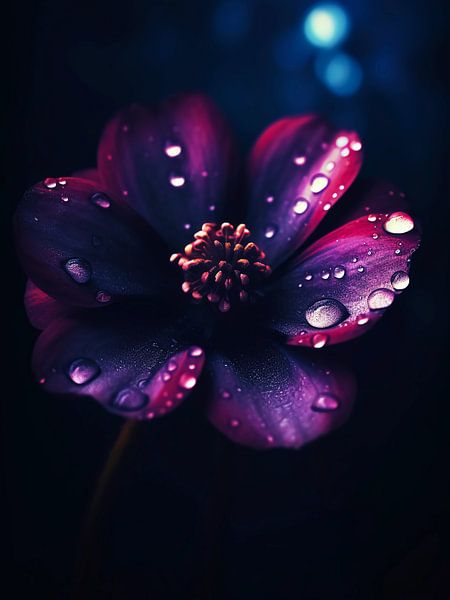 Close up purple flower by haroulita