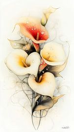 Aquarell von Blumen von Gelissen Artworks