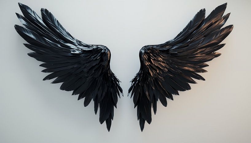 Ailes d'ange noir portrait panorama par TheXclusive Art