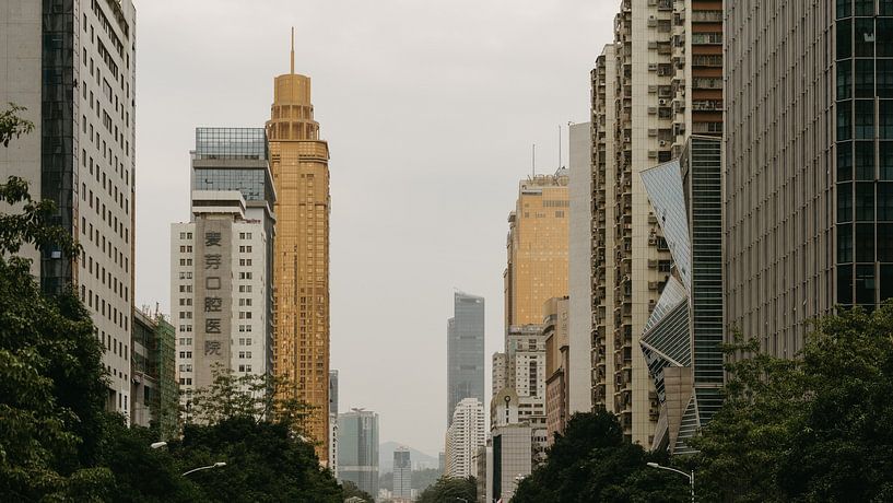 Urban skyline of Guangzhou, Guangdong, China. by Diederik De Mezel