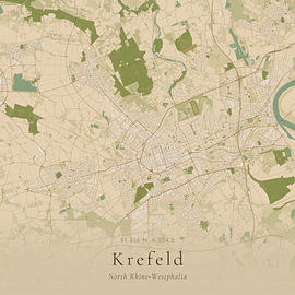 Historische Landkarte von Krefeld, Deutschland von Ortsdrucke