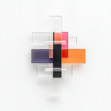 Eigentijdse overlay - toekomstgerichte kleurengeometrie van Klaus Tesching - Art-AI