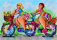 Dames op de fiets