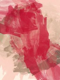 Dynamic red abstract- minimalist painting by Dina Dankers