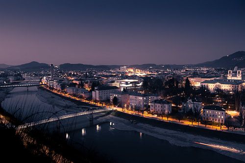 Light shows at sunset in Salzburg