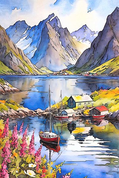 On the road in the fjords, motif 8 by zam art