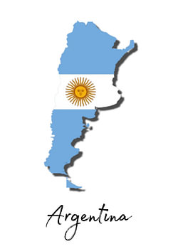 Carte du pays de l'Argentine Drapeau