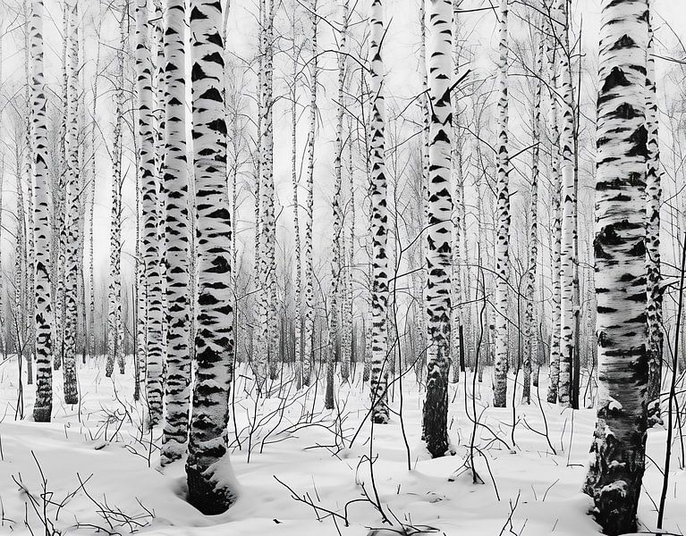 Forêt de bouleaux en hiver par fernlichtsicht