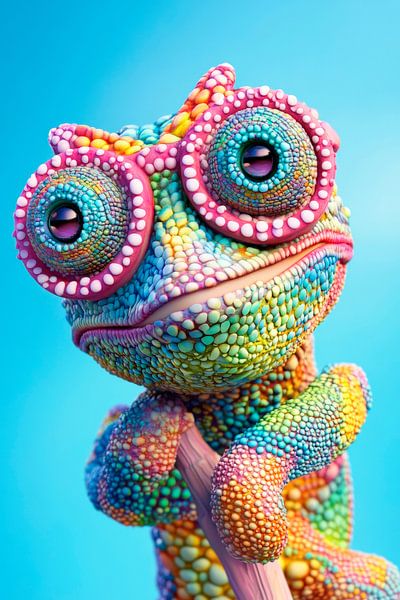 Bunte Augenblicke – Chamäleon Charm von Poster Art Shop