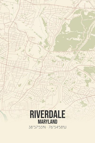 Vintage map of Riverdale (Maryland), USA. by Prints of Place
