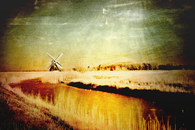 Molen in het Groninger landschap van Koen Edens