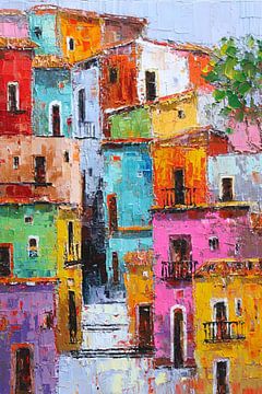 Colorful Cliffside Houses van Christian Ovís