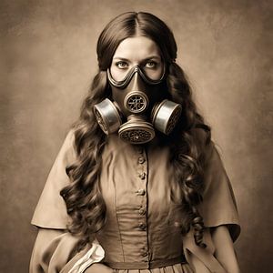 Masque à gaz femme marron