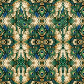 Luxuriöses Cenderawasih-Feder-Muster – Tropische Eleganz, inspiriert von Papua von Vínculae