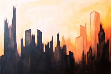 High-rise silhouette in the sunset by Poster Art Shop