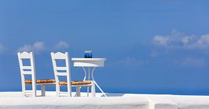Table pour deux, Santorin, Grèce