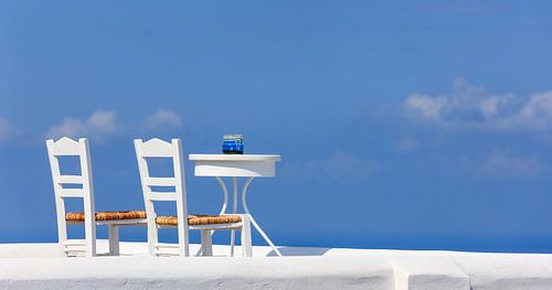 Tafel voor twee, Santorini, Griekenland