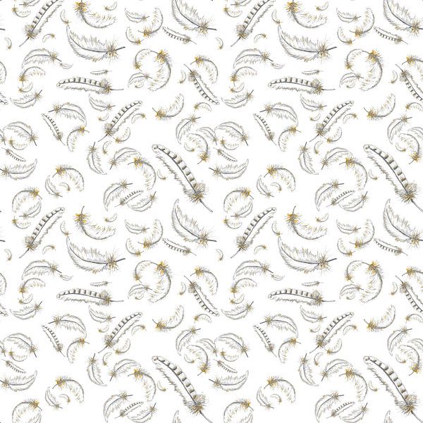Goldene Federn, sich wiederholendes Muster von Artmotifs Eve
