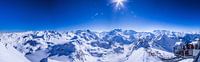 Panoramic view from Mont Fort towards Mont Blanc
