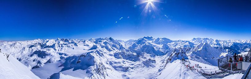 Panoramic view from Mont Fort towards Mont Blanc by Tobias Toennesmann