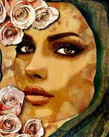 Gesicht mit Rosen
