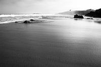 On the beach in Portugal - black and white photo