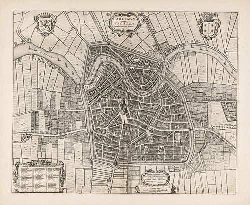 Oude kaart van Haarlem uit ca 1657