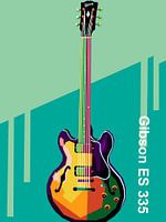 Muziek uit de gitaarserie in Pop-art potrait
